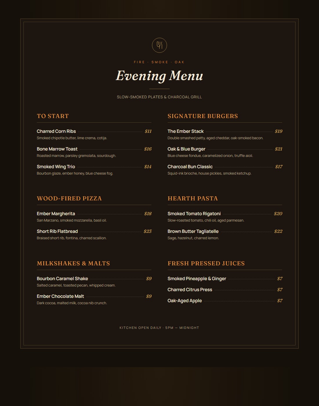 Restaurant Menu Design